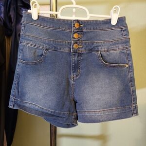 💜 Tinseltown Denim Couture High Rise Shorts, Size 7